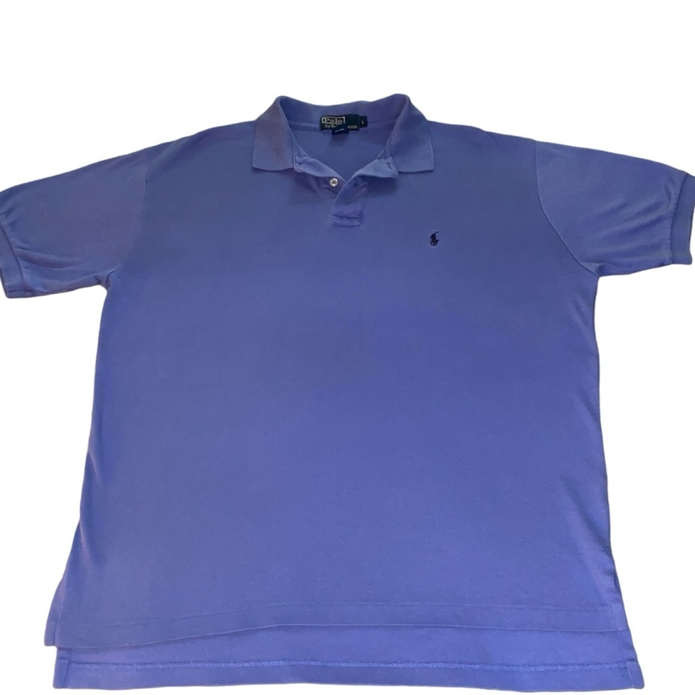 Polo Ralph Lauren Blue Interlock Polo Shirt Men L Navy Pony Classic - Picture 5 of 9